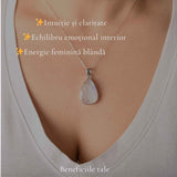 Colier Argint 925 cu Piatra Lunii Lacrima – Intuitie si Feminitate Eleganta