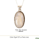 Colier Argint 925 cu Piatra Lunii Oval Mare – Echilibru si Intuitie Profunda