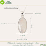 Colier Argint 925 cu Piatra Lunii Ovala – Intuitie si Echilibru Interior