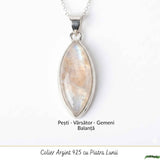 Colier Argint 925 cu Piatra Lunii Delica – Intuitie si Feminitate Naturala
