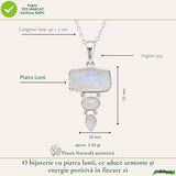 Colier Argint 925 cu Tripla Piatra Lunii – Intuitie si Echilibru Emotional