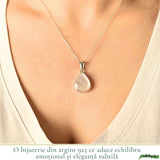 Colier Argint 925 cu Piatra Lunii Lacrima – Intuitie si Echilibru Feminin