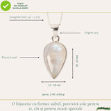 Colier Argint 925 cu Piatra Lunii Lacrima – Intuitie si Echilibru Feminin