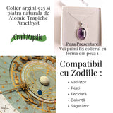 Colier argint 925 cu piatra naturala Atomic Trapiche Amethyst in forma de lacrima - Purtator al Luminilor Spirituale