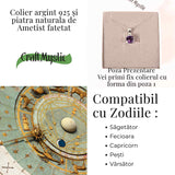 Colier Argint 925 cu Ametist Fatetat Lacrima - Lumina Interioara si Claritate Spirituala