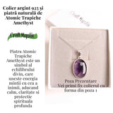 Colier argint 925 cu piatra naturala Atomic Trapiche Amethyst dreptunghiular - Claritate si Echilibru Divin