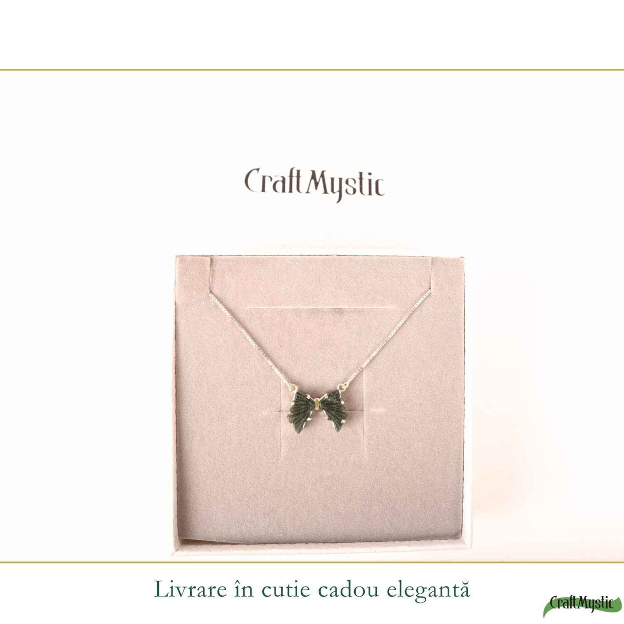 Colier Argint 925 cu Turmalina Multicolora Fluture – Bucurie si Energie