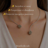 Colier Choker Argintiu cu Pirita Naturala – Prosperitate si Incredere Zilnica