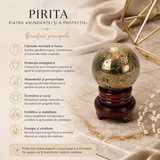 Sfera din Pirita Naturala Premium cu Suport – Prosperitate si Protectie Energetica