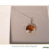 Colier argint 925 rotund cu chihlimbar natural - Energie solara si echilibru