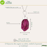Colier Argint 925 cu Rubin Brut – Energie, Pasiune si Putere Interioara