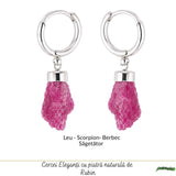 Cercei cu Rubin Brut Natural din Argint 925 – Energie si incredere Feminina