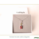 Colier Argint 925 cu Rubin si Turmalina Verde Naturala – Dragoste si Echilibru