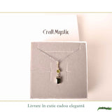 Colier Argint 925 cu Rubin si Turmalina Verde Naturala Rotund si Dreptunghi – Dragoste si Armonie