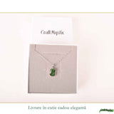 Colier Argint 925 cu Smarald Etiopian Dreptunghi – Prosperitate si Echilibru Interior