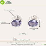 Cercei Argint 925 cu Tanzanit Fatetat Oval – Intuitie si Eleganta Feminina