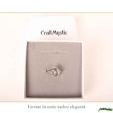 Inel argint 925 cu Topaz Albastru luna si soare – claritate si echilibru interior