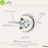 Inel argint 925 cu Topaz Albastru luna si soare – claritate si echilibru interior
