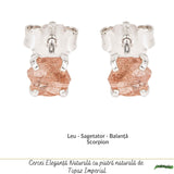 Cercei Argint 925 cu Topaz Imperial Brut – Eleganta Calda si Energie Luminoasa