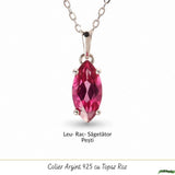Colier Argint 925 cu Topaz Roz Fatetat – Delicatete si Iubire de Sine