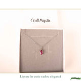 Colier Argint 925 cu Topaz Roz Fatetat – Delicatete si Iubire de Sine