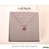 Colier argint 925 cu Topaz Roz forma de inima – Iubire si armonie