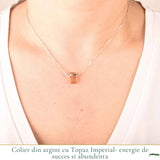 Colier Argint 925 cu Topaz Imperial Brut – Abundenta si incredere in Tine