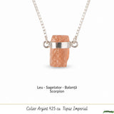 Colier Argint 925 cu Topaz Imperial Brut – Abundenta si incredere in Tine