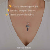 Colier Argint 925 cu Triplu Kianit Albastru – Claritate si Echilibru Interior