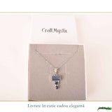 Colier Argint 925 cu Triplu Kianit Albastru – Claritate si Echilibru Interior