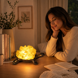 Lampa cu Citrin Natural in Forma de Broasca Testoasa – Prosperitate si Energie Pozitiva