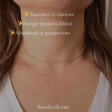 Colier Fin la Baza Gatului Tip Choker cu Citrin Fatetat – Abundenta si Energie Pozitiva