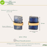 Cercei Argint 925 Placat cu Aur 18K cu Kianit Albastru Brut – Claritate si Intuitie