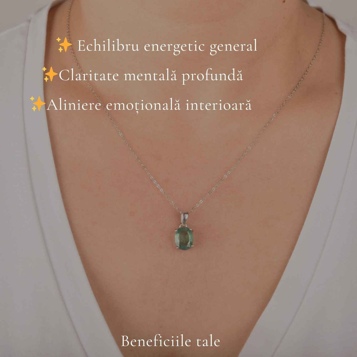 Colier Argint 925 cu Kianit Verde Fatetat – Echilibru si Claritate Interioara