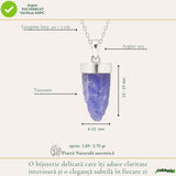 Colier Argint 925 cu Tanzanit Brut – Claritate, Intuitie si Energie Profunda