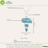 Colier Argint 925 cu Triplu Apatit Albastru – Claritate si Comunicare Autentica