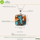 Colier argint 925 cu Turcoaz Arizona patrat – Protectie si stabilitate