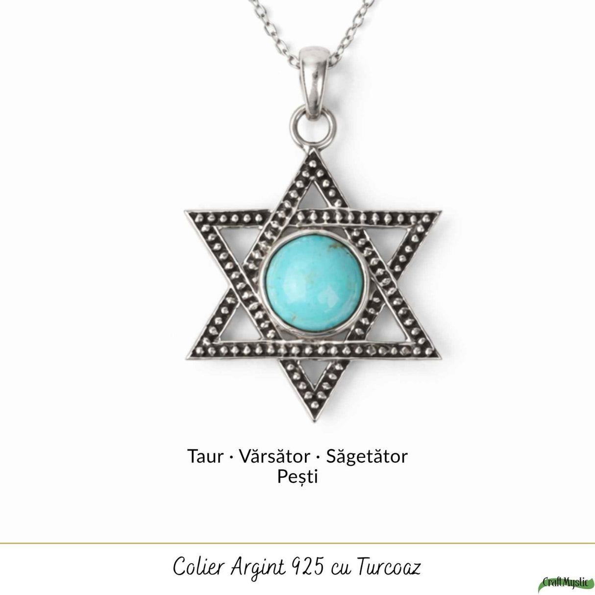 Colier argint 925 cu Turcoaz stea – inspiratie si protectie zilnica