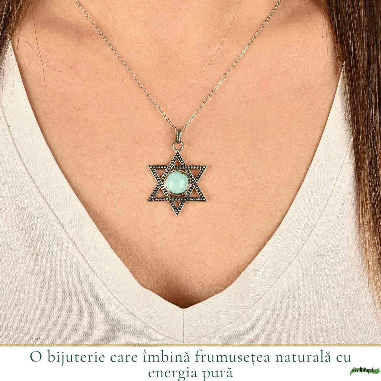 Colier argint 925 cu Turcoaz stea – inspiratie si protectie zilnica