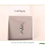 Colier argint 925 cu Turcoaz si Topaz – Claritate si echilibru feminin