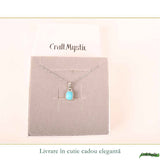 Colier argint 925 cu Turcoaz dreptunghi – claritate si echilibru zilnic