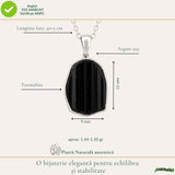 Colier Argint 925 cu Turmalina Naturala Neuniforma – Protectie si Energie Pozitiva