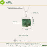 Colier Argint 925 cu Smarald Brut – Energie, Iubire si Echilibru Interior