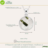 Colier Argint 925 cu Turmalina Verde si Cuart Rotund – Armonie si Energie Pozitiva