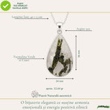 Colier Argint 925 cu Turmalina Verde si Cuart Lacrima – Armonie si Claritate