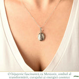 Colier Argint 925 cu Meteorit Oval – Curaj si Energie Cosmica