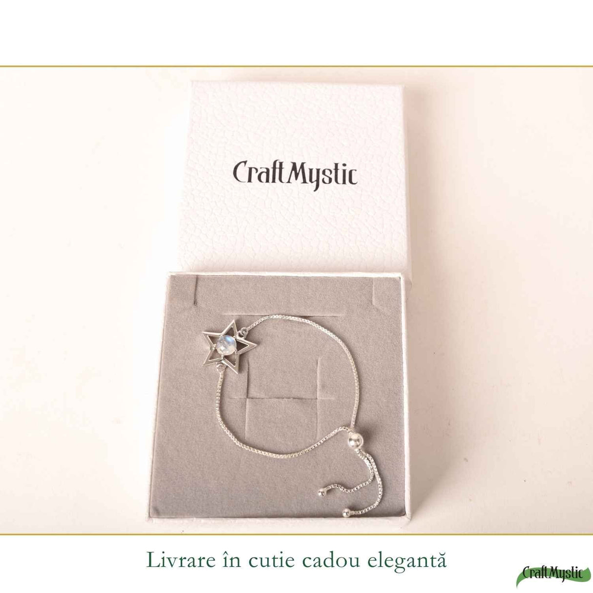 Bratara Argint 925 cu Piatra Lunii Stea – Intuitie si Echilibru Feminin