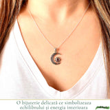 Colier Argint 925 Soare si Semiluna cu Ametist Natural – Echilibru si Energie Interioara