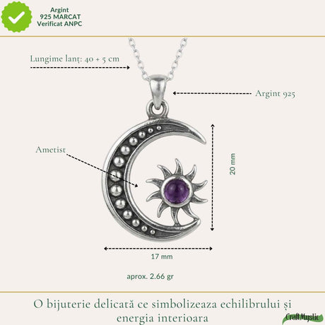 Colier cu Ametist, Argint 925 – CraftMystic