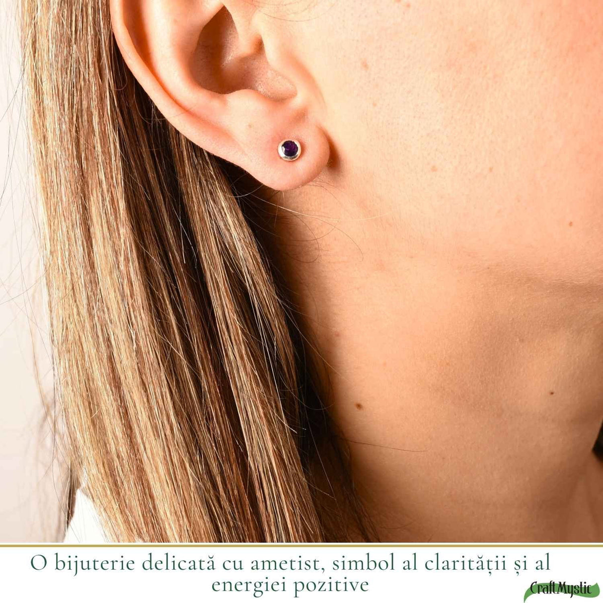Cercei Argint 925 cu Ametist Fatetat Bobita – Claritate si Energie Pozitiva